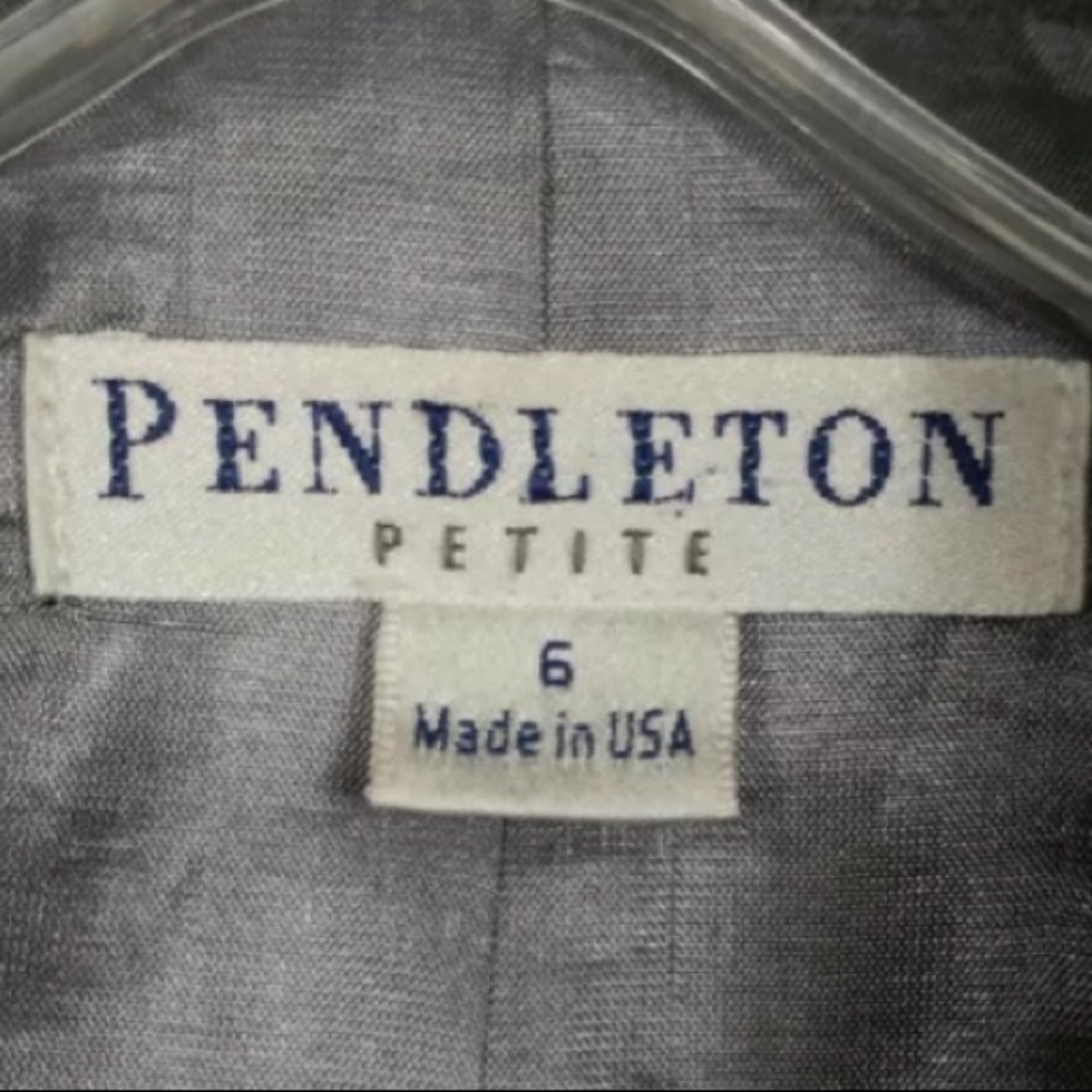 Pendleton Petite Blazer Jacket Gray Lined - image 5